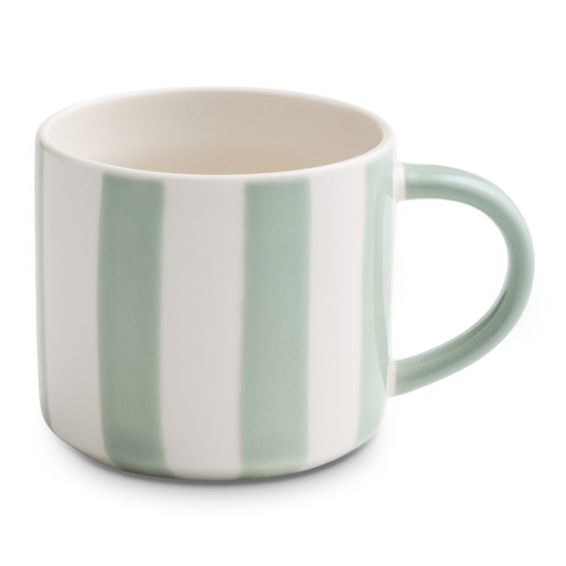 Salisbury & Co Striped Collective Mug, 425ml - Sage
