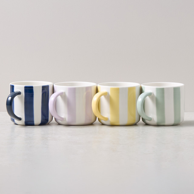 Salisbury & Co Striped Collective Mug, 425ml - Sage