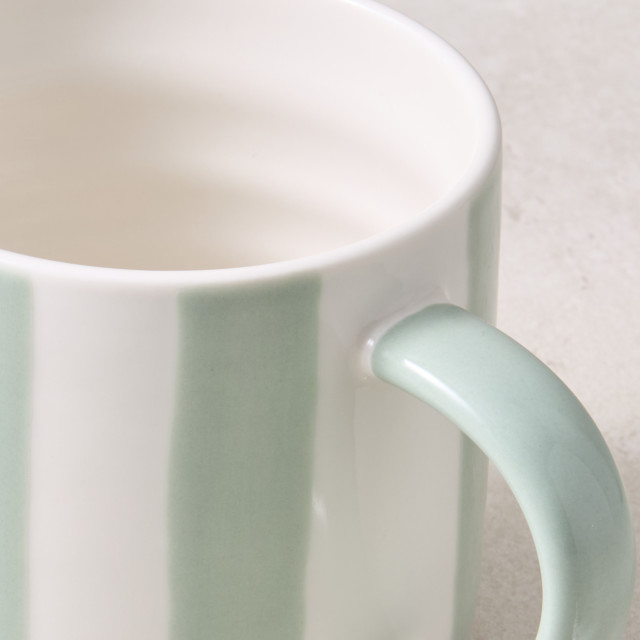 Salisbury & Co Striped Collective Mug, 425ml - Sage