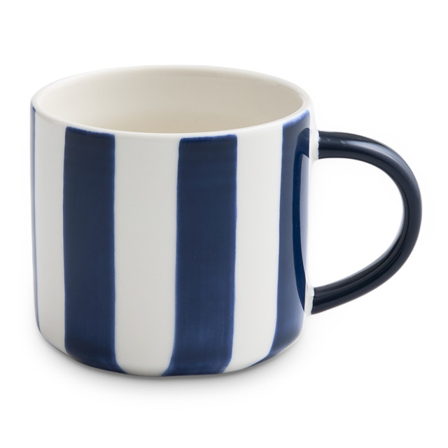 Salisbury & Co Striped Collective Mug, 425ml - Navy