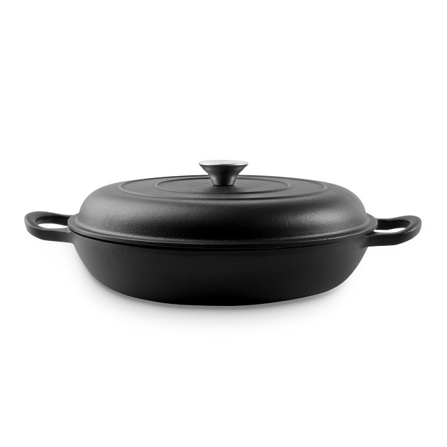 Sagenwolf Shallow Cast Iron Casserole Pot, 30cm