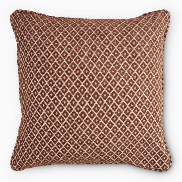 Thread Office Geo Chenille Brown Scatter Cushion Cover, 60cm x 60cm