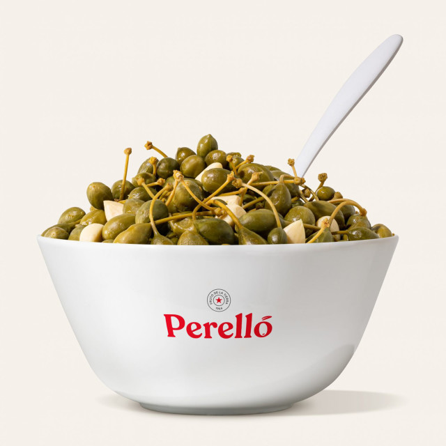 Perello Pickled Caperberries & Garlic in Jar, 180g