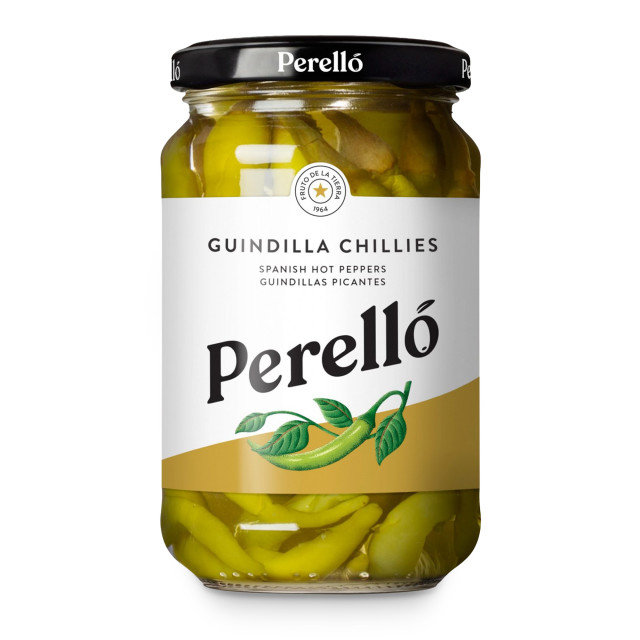 Perello Pickled Guindilla Hot Chillies in Jar, 130g