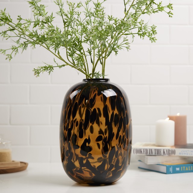 Thread Office Tortoise Shell Belly Glass Vase