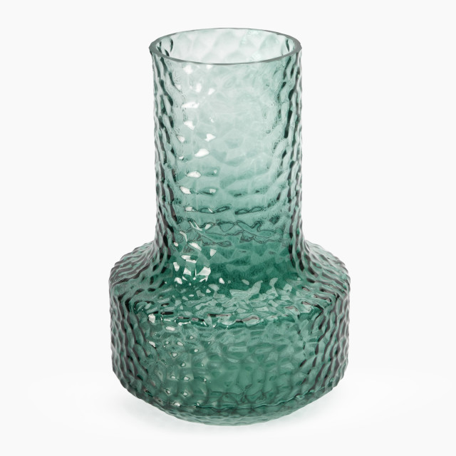 Thread Office Green Dimple Funnel Glass Vase