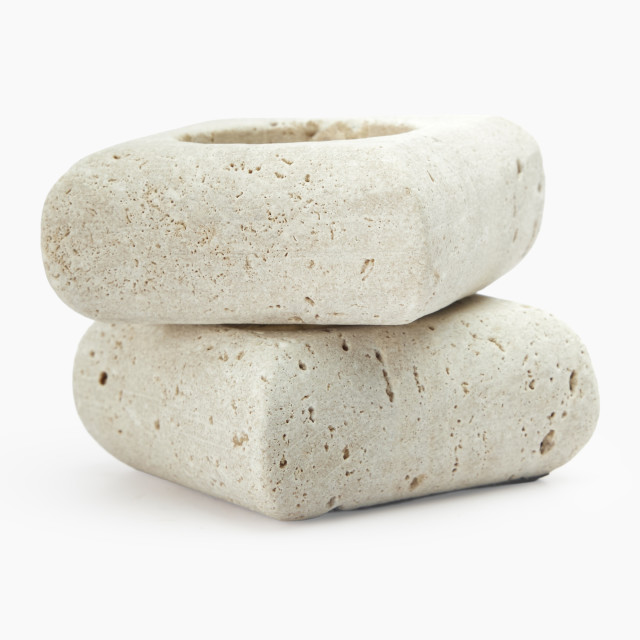 Thread Office Natural Marble Pillow Stack Tealight Candle Holder