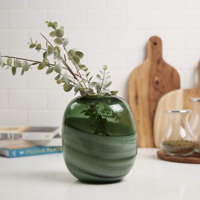 Thread Office Green Contour Glass Vase