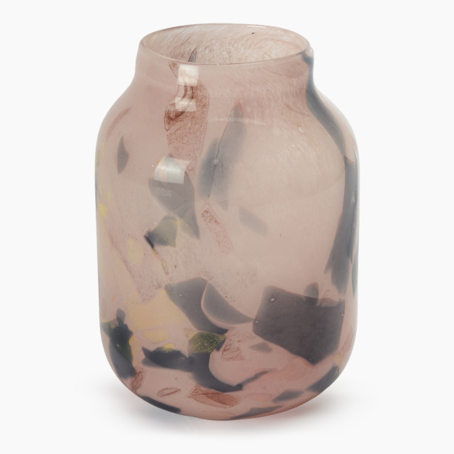 Thread Office Pink Marbled Glass Vase