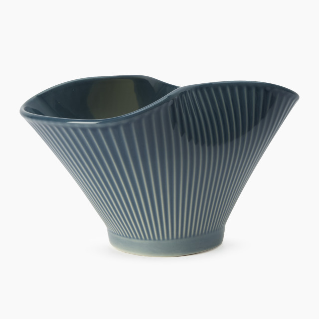 Thread Office Blue Curvy Ceramic Planter