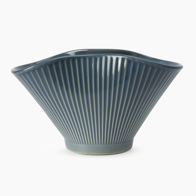 Thread Office Blue Curvy Ceramic Planter