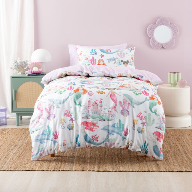 Linen House Mermaid Splash Duvet Cover Set - Double