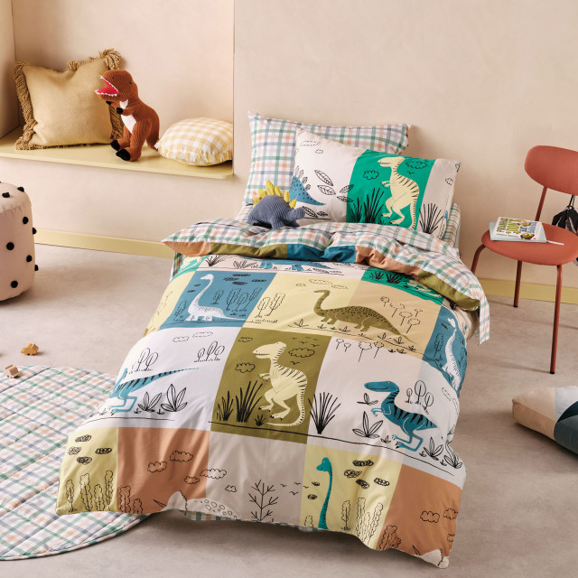 Linen House Prehistoric Patchwork Duvet Cover Set - Three Quarter