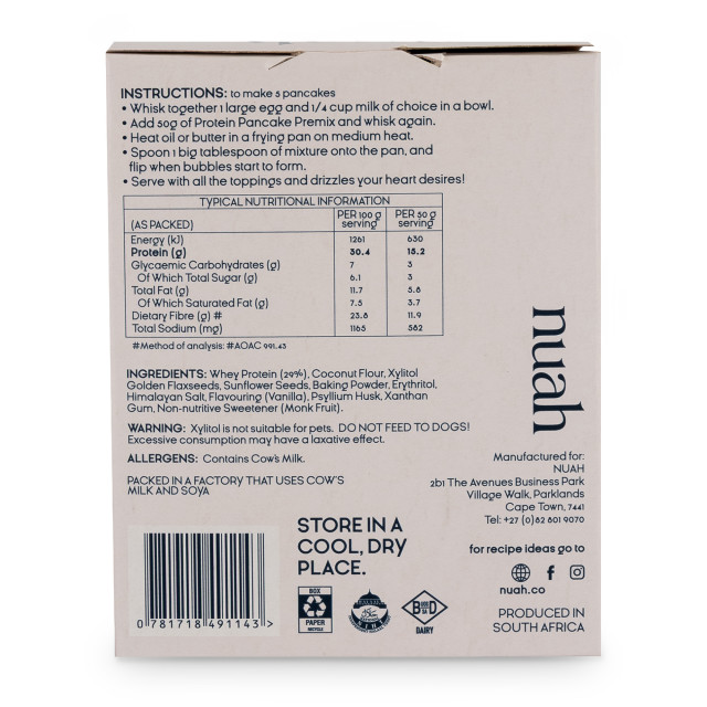 Nuah Protein Vanilla Pancake Premix, 250g