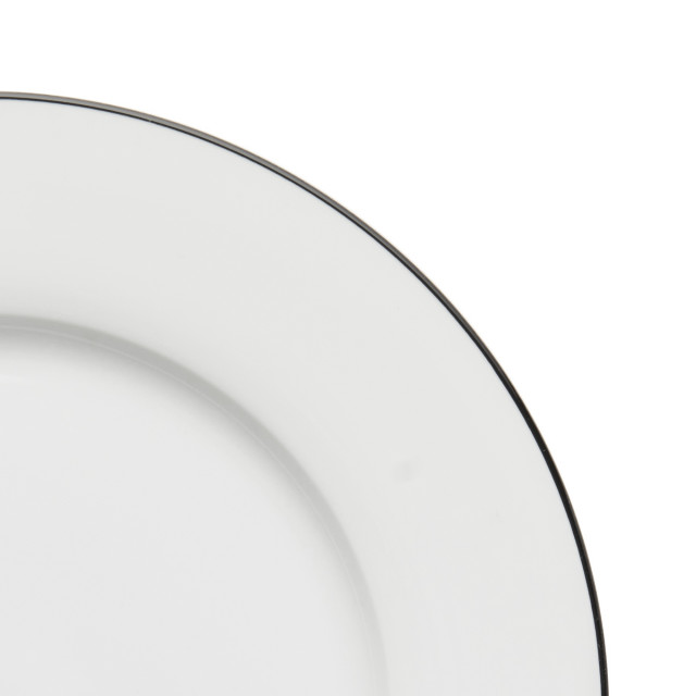 Jenna Clifford Premium Porcelain Dinner Plates with Black Line, Set of 4