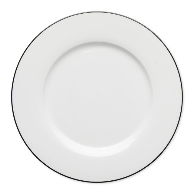Jenna Clifford Premium Porcelain Dinner Plates with Black Line, Set of 4