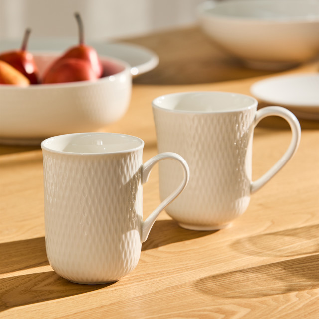 Maxwell & Williams White Basics Diamonds Regent Mug, 350ml