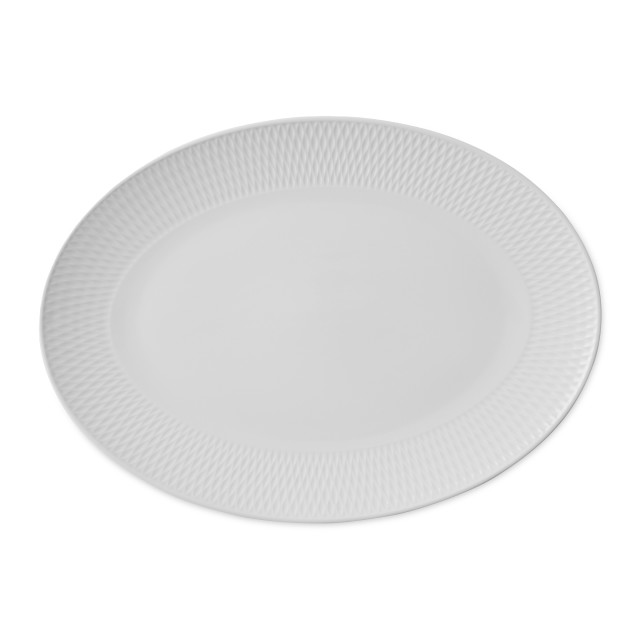 Maxwell & Williams White Basics Diamonds Oval Platter - 44cm