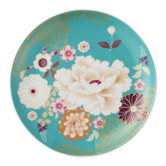 Maxwell & Williams Kimono Cake Plate, 20cm - Teal
