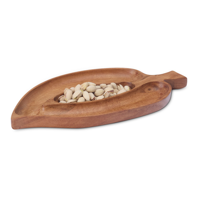 Humble & Mash Acacia Leaf Platter, 35cm with nuts