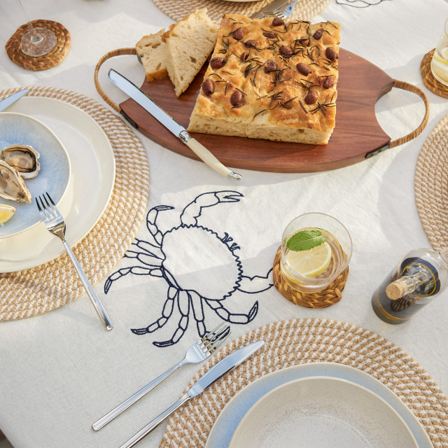 Humble & Mash Sea Life Embroidered Tablecloth, 275cm