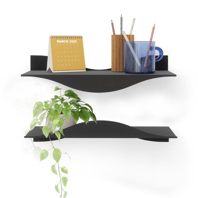 Umbra Surf Shelves, Set of 2 - Black