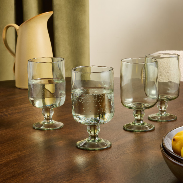  MADE.com Travellers Rest Green Wine Glasses, Set of 4
