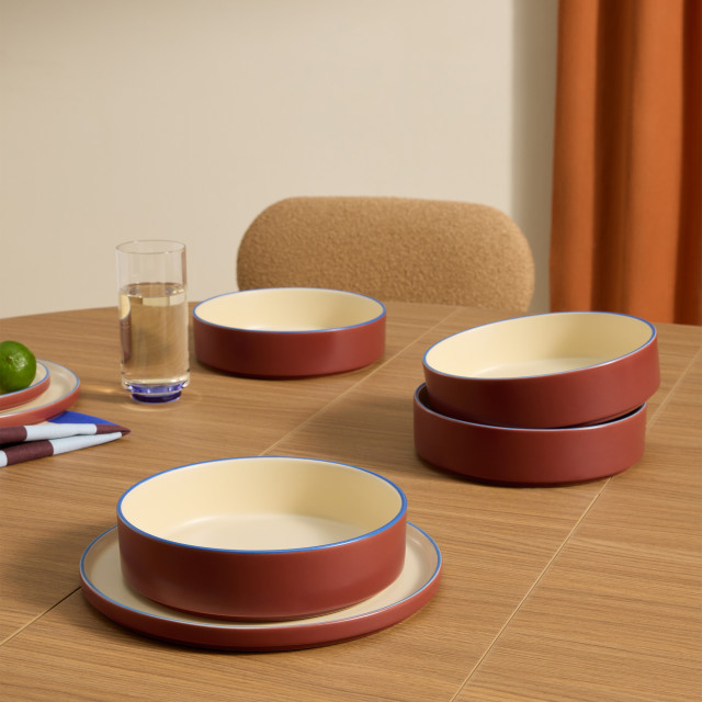 MADE.com Modern Studio Brown Pasta Bowls, Set of 4