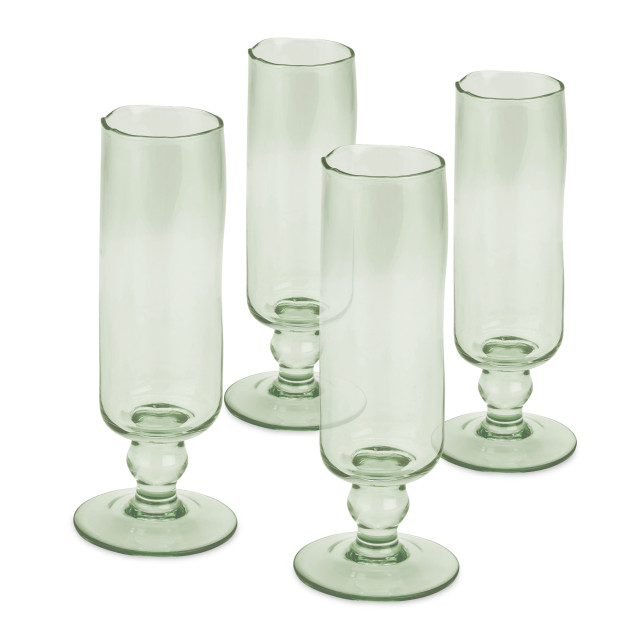 MADE.com Travellers Rest Green Champagne Flutes, Set of 4