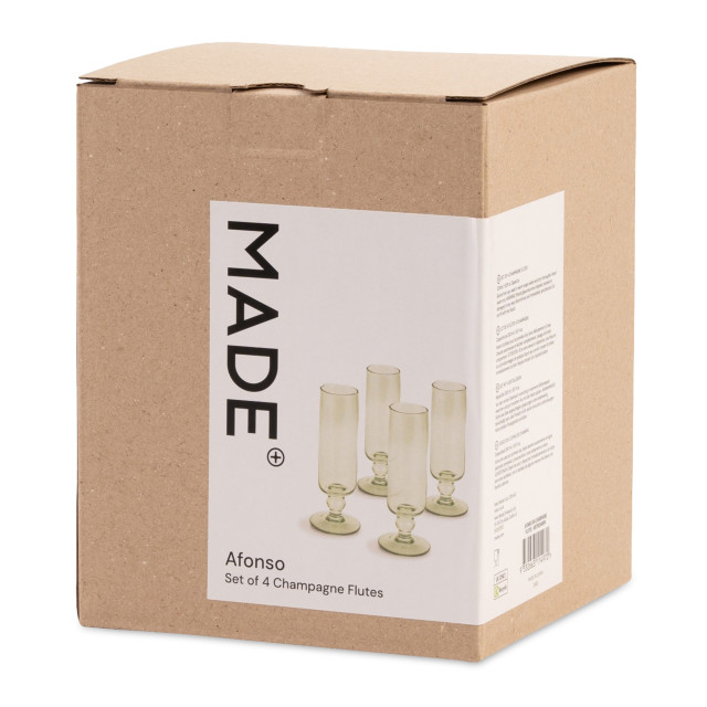 MADE.com Travellers Rest Green Champagne Flutes, Set of 4