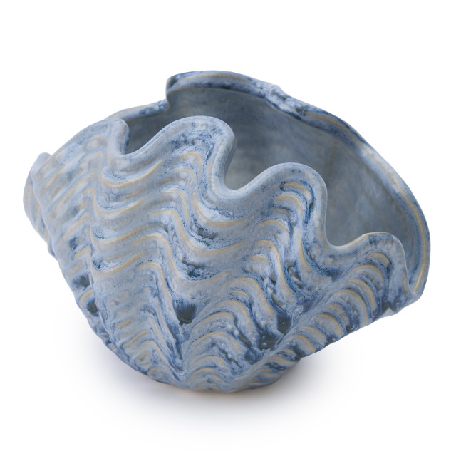 Thread Office Reactive Glaze Clam shell Vase, 20cm