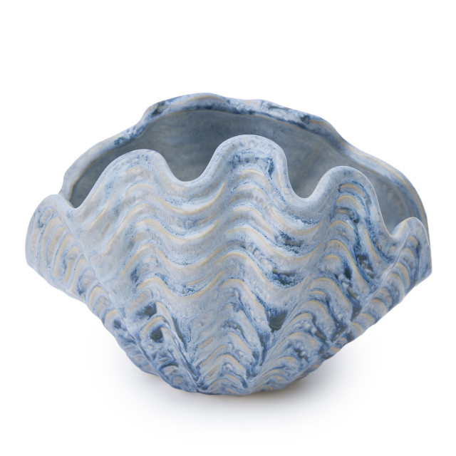 Thread Office Reactive Glaze Clam shell Vase, 20cm