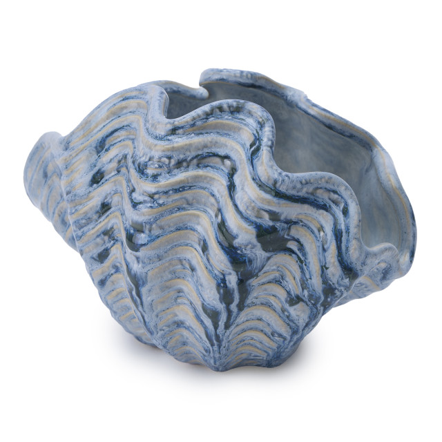 Thread Office Reactive Glaze Clam shell Vase, 20cm