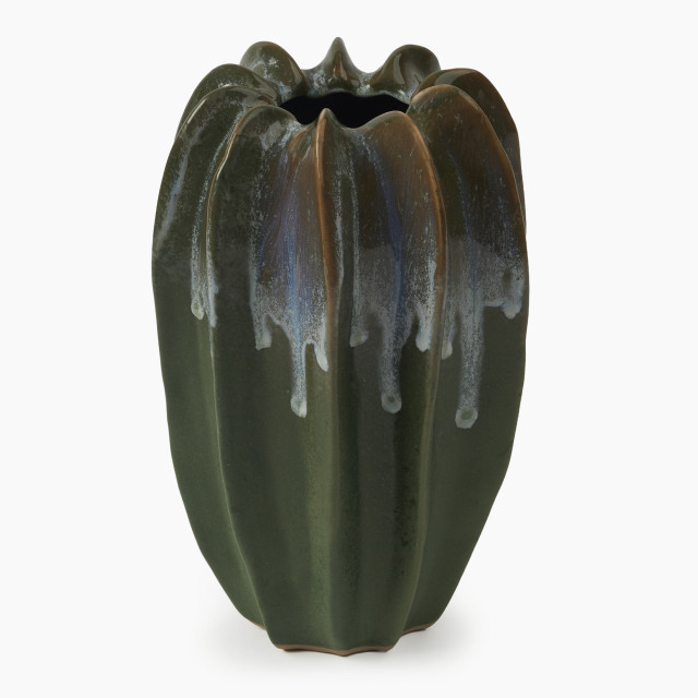 Thread Office Green Reactive Glaze Shell Vase