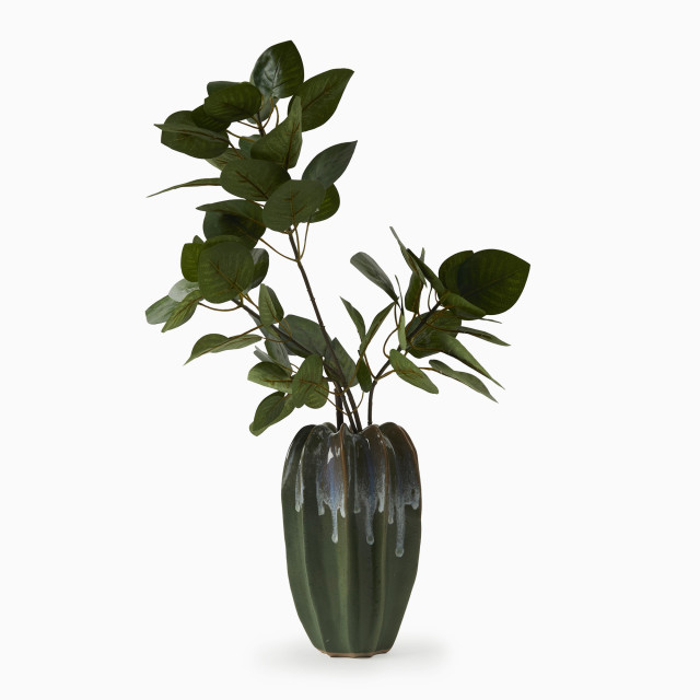 Thread Office Green Reactive Glaze Shell Vase