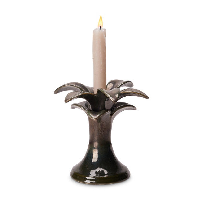 Humble & Mash Ceramic Palm Short Dinner Candle Holder