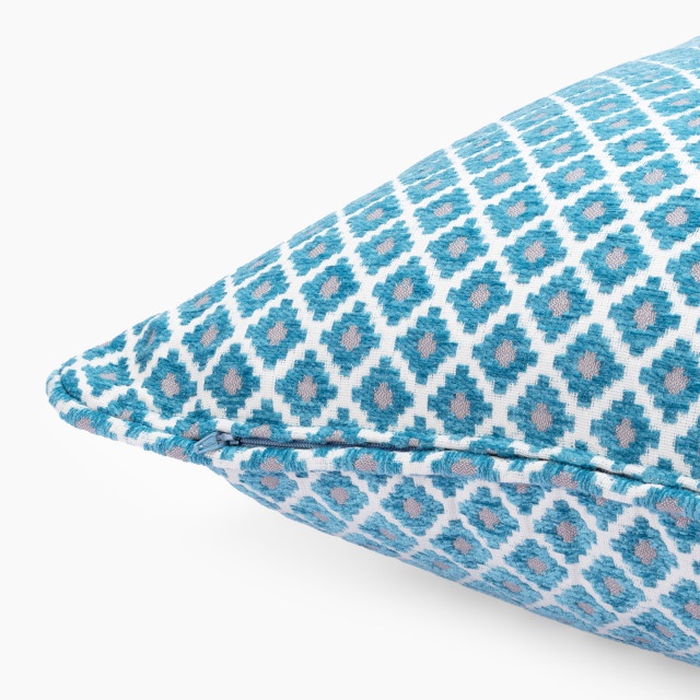 Thread Office Sea Blue Geo Chenille Scatter Cushion Cover, 60cm x 60cm