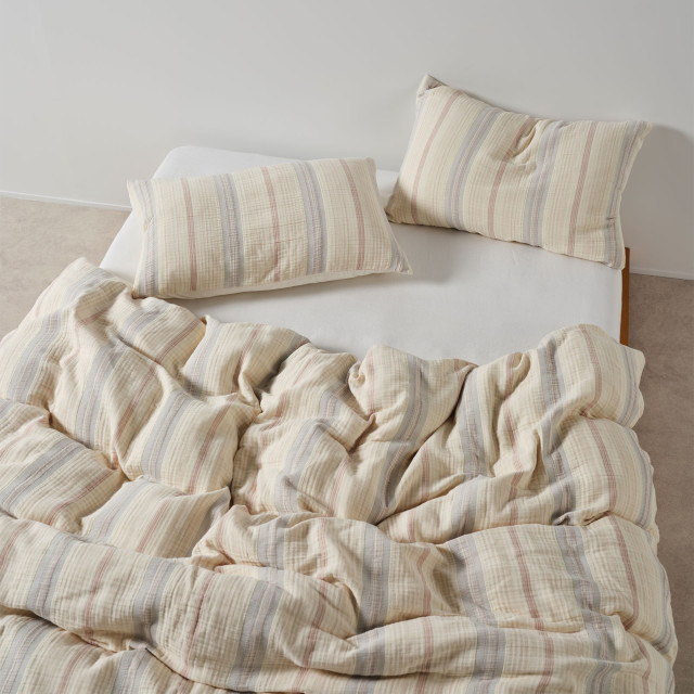 Linen House Coolum Silver Duvet Cover Set - Queen