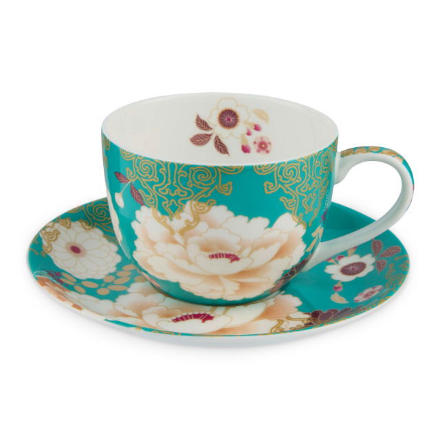 Maxwell & Williams Kimono Cup and Saucer Set - Teal