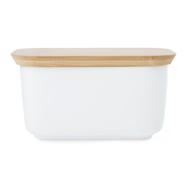Maxwell & Williams White Basics Butter Dish with Bamboo Lid