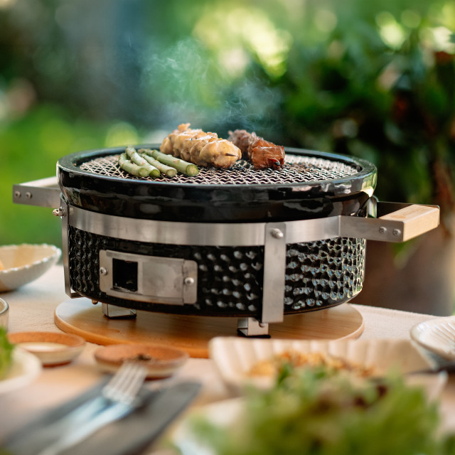 Grills of Japan 2-in-1 Teppanyaki & Hibachi Grill- Black