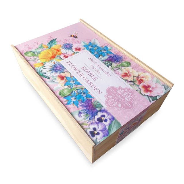 Sow Delicious Start-A-Garden Edible Flower Garden Gift Box