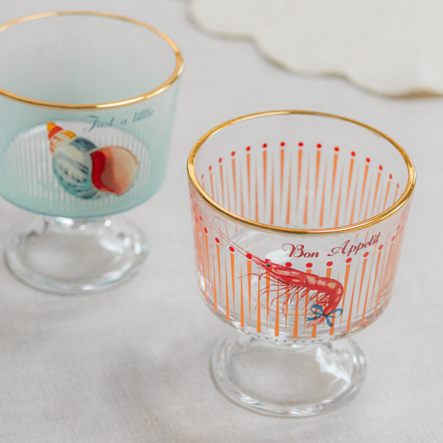 Yvonne Ellen Glass Footed Dessert Bowls, Set of 2
