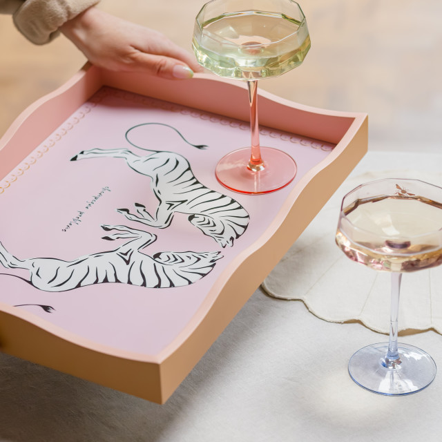 Yvonne Ellen Rectangular Zebra Serving Tray, 30cm
