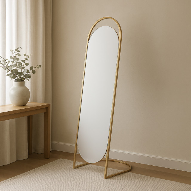 Native Decor Slant Pill Floor Mirror