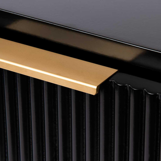 Native Decor Florence Fluted Bedside Table - Black