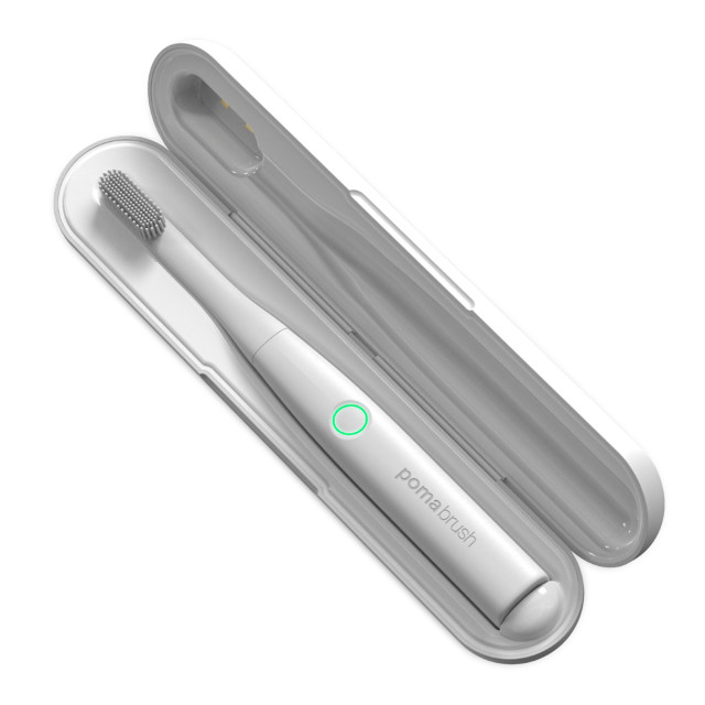 Pomadent Pomabrush Model 2.0 with UV Charging Case - White