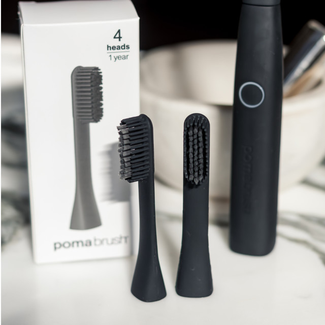 Pomadent Pomabrush Advanced Brush Heads, Pack of 4 - Black