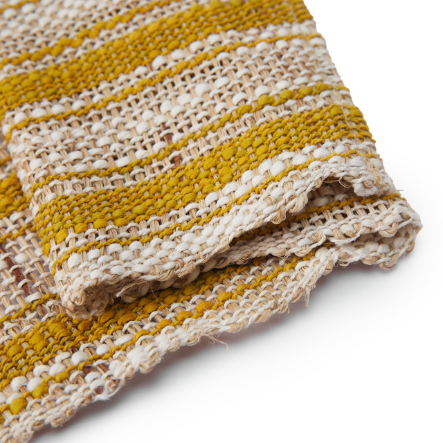 Humble & Mash Striped Mustard Ramie Placemats, Set of 4