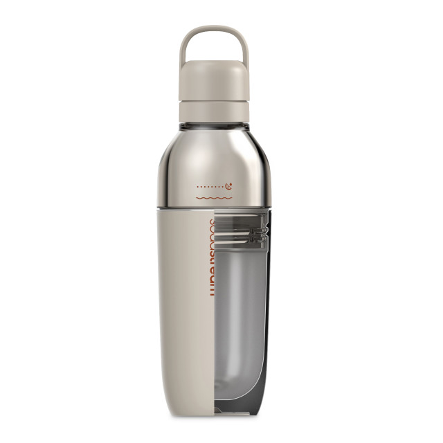 Sodastream Fizz & Go Easy Mix Insulated Stainless Steel Bottle, 710ml - Sand